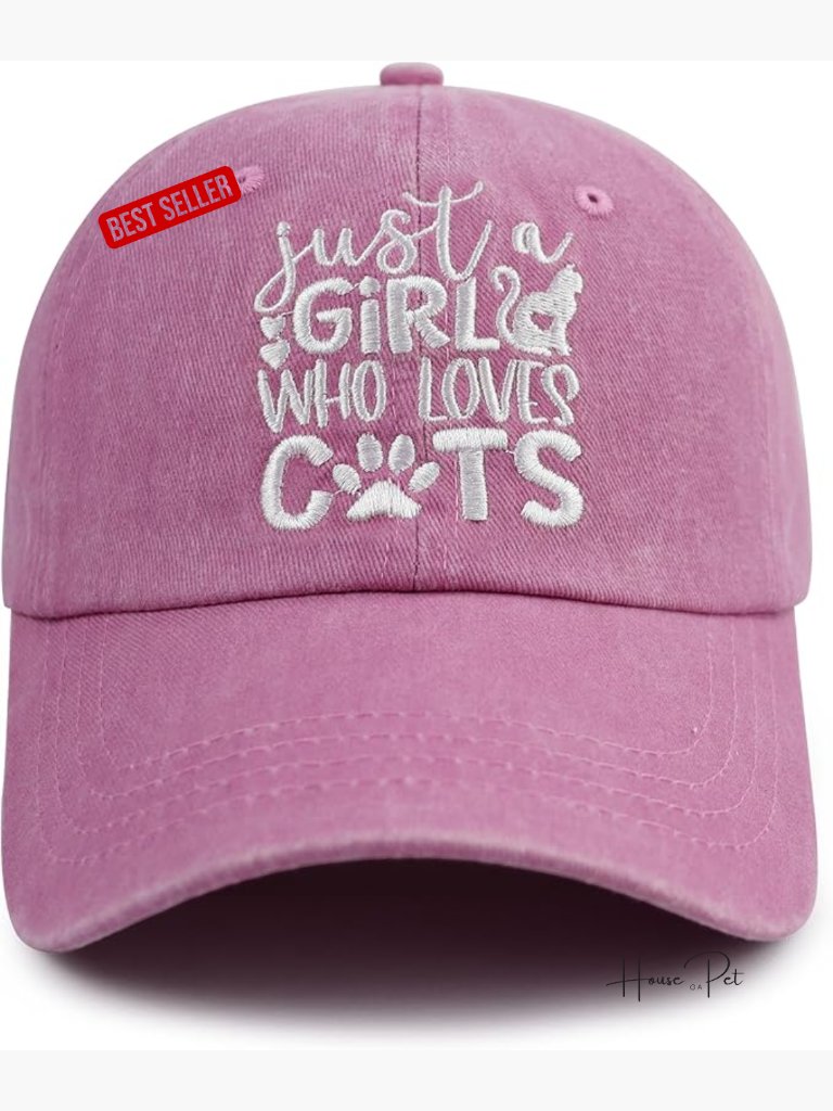Funny Cat Lover Embroidered Baseball Cap Adjustable Cotton